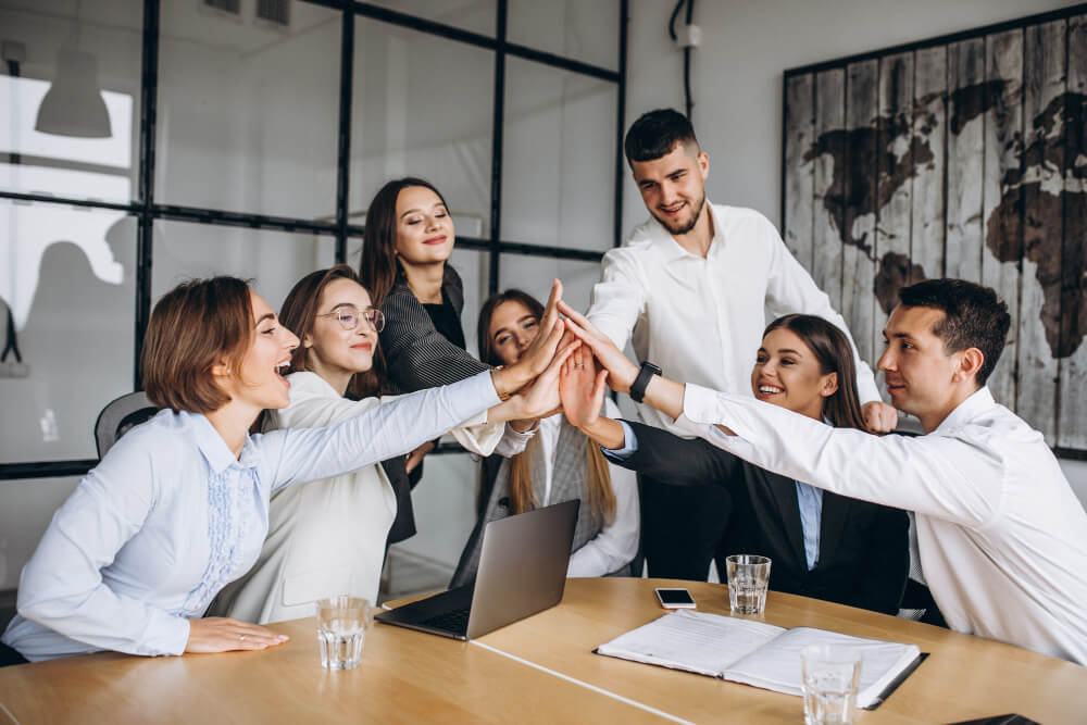 Gestärktes Team während eines Kommunikationstrainings